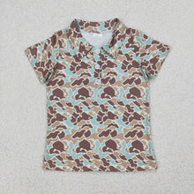 Load image into Gallery viewer, Baby Boys Short Sleeves Button Khaki Camouflage Polo Shirts Top
