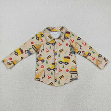 Load image into Gallery viewer, Sibling Baby Boys Christmas Excavators Buttons Shirts Outfits Sets
