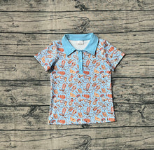 Load image into Gallery viewer, Baby Boys Blue Western Hats Boots Button Pullovers Shirts Tops
