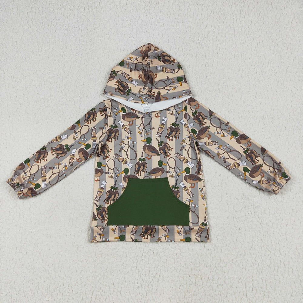 Sibling Baby Boys Hunting Ducks Pocket Hoodies Tops
