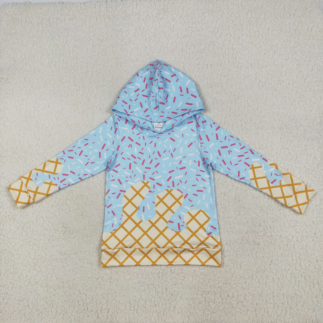 Baby Boys Blue Team Sprinkles Drips Long Sleeves Hoodies Tops
