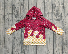 Load image into Gallery viewer, Baby Boys Dark Red Long Sleeves Team Hoodies Tops
