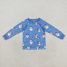 Load image into Gallery viewer, Baby Boys Blue Santa Snowflake Christmas Shirts Top
