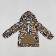 Load image into Gallery viewer, Embroidery Dog Duck Baby Boys Brown Camo Pocket Zip Hunting Hoodies
