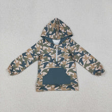 Load image into Gallery viewer, Baby Boys Blue Duck Camo Pocket Zipper Southern Hoodies Tops
