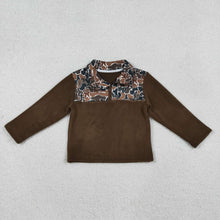 Load image into Gallery viewer, Baby Boys Dark Brown Camo Southern Zipper Pullovers Top
