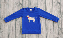 Load image into Gallery viewer, Embroidery Dogs Baby Boys Blue Tee Shirts Top
