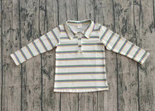 Load image into Gallery viewer, Baby Boys Mardigras Stripes Button Polo Shirts Top
