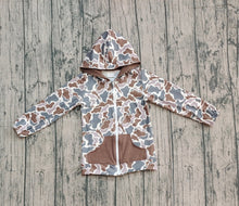 Load image into Gallery viewer, Baby Boys Brown Camo Pockets Zipper Southern Hoodies Jackets Top
