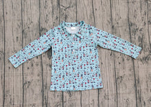 Load image into Gallery viewer, Baby Boys Blue Long Sleeve Golf Trucks Button Polo Shirts Top
