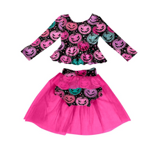 Load image into Gallery viewer, Baby Girls Halloween pumpkin tutu bummie skirts sets
