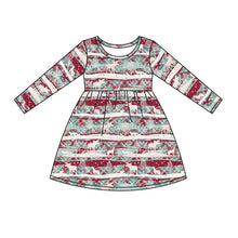 Load image into Gallery viewer, Baby girls western Christmas reindeer dresses
