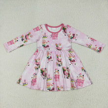 Load image into Gallery viewer, Baby Girls Christmas Pink Santa Present Knee Length Dresses
