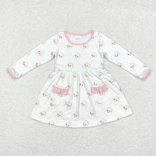 Load image into Gallery viewer, Sibling Baby Girls Christmas Pink Santa Top Dresses Clothes Sets
