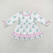 Load image into Gallery viewer, Sibling Baby Girls Christmas Tree Pink Bows Rompers Dresses
