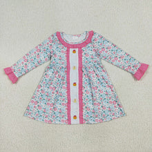 Load image into Gallery viewer, Sibling Embroidery Baby Girls Floral Turkey Pumpkins Rompers Dresses Sets
