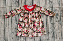 Load image into Gallery viewer, Baby Girls Christmas Santa Leopard Knee Length Dresses

