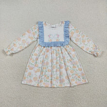 Load image into Gallery viewer, Sibling Baby Girls Pumpkins Flowers Bib Rompers Dresses
