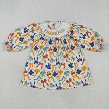 Load image into Gallery viewer, Sibling Smocked Embroidery Baby Girls Thanksgiving Thankful Colorful Bows Rompers Dresses
