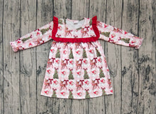 Load image into Gallery viewer, Baby Girls Christmas Santa Trees Bib Knee Length Dresses
