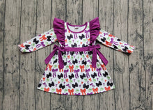 Load image into Gallery viewer, Baby Girls Halloween Colorful Bows Knee Length Dresses
