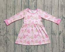 Load image into Gallery viewer, Baby Girls pink Christmas Trees Cake Knee Length Dresses
