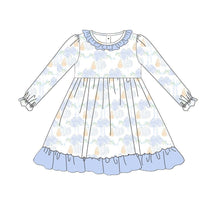 Load image into Gallery viewer, Baby Girls Pumpkins Flowers Plaid Fall Knee Length Dresses
