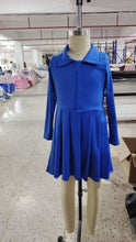 Load image into Gallery viewer, Baby Girls Hot Blue Long Sleeves Zipper Knee Length Dresses
