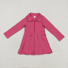 Load image into Gallery viewer, Sibling 8 Colors Baby Girls Long Sleeves Zipper Yoga Knee Length Dresses

