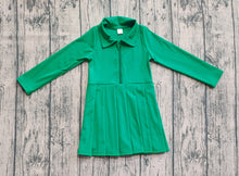 Load image into Gallery viewer, Baby Girls Green Long Sleeves Zipper Yoga Athletic Knee Length Dresses
