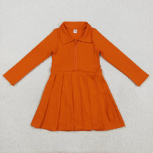 Load image into Gallery viewer, Sibling 8 Colors Baby Girls Long Sleeves Zipper Yoga Knee Length Dresses
