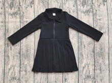 Load image into Gallery viewer, Baby Girls Black Long Sleeves Zipper Yoga Active Wear Dresses
