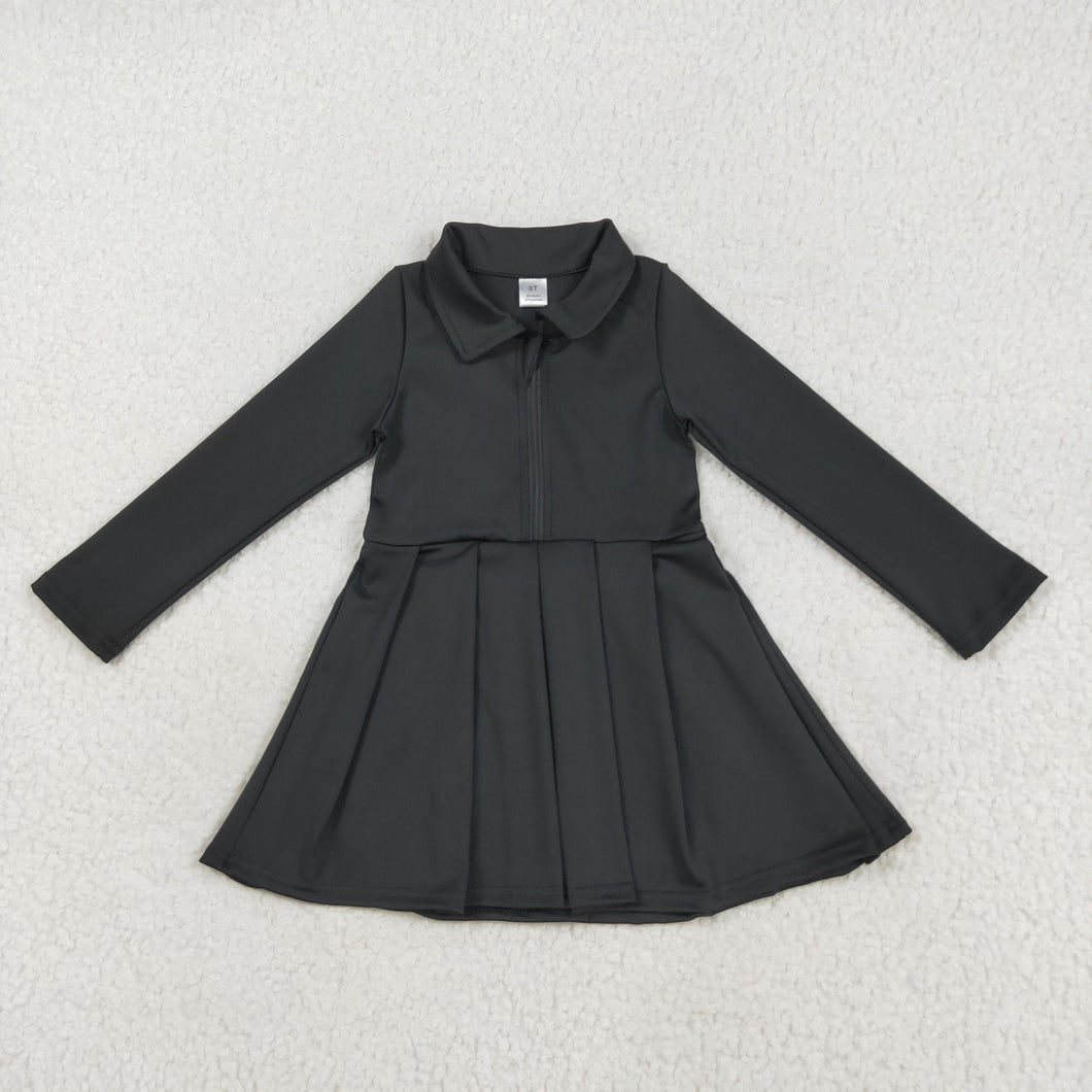 Sibling Baby Girls Long Sleeves Zipper Shots Yoga Activity Knee Length Dresses