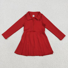 Load image into Gallery viewer, Sibling 8 Colors Baby Girls Long Sleeves Zipper Yoga Knee Length Dresses
