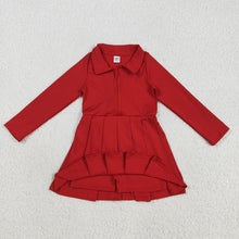 Load image into Gallery viewer, Baby Girls Yoga Red Long Sleeves Zipper Knee Length Dresses
