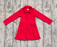Load image into Gallery viewer, Baby Girls Yoga Red Long Sleeves Zipper Knee Length Dresses
