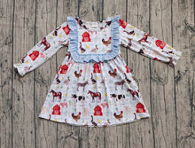 Load image into Gallery viewer, Baby Girls Fall Houses Chicks Farm Knee Length Dresses
