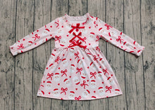 Load image into Gallery viewer, Baby Girls Red Bows Santa Christmas Knee Length Dresses
