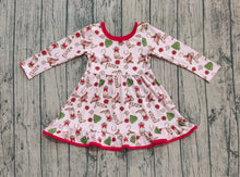 Load image into Gallery viewer, Baby Girls Boots Holly Christmas Ruffle Knee Length Dresses
