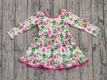 Load image into Gallery viewer, Baby Girls Green Face Gifts Christmas Ruffle Knee Length Dresses
