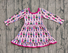 Load image into Gallery viewer, Baby Girls Christmas Pink Soldiers Plaid Knee Length Dresses

