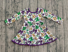 Load image into Gallery viewer, Baby Girls Mardigras Bows Masks Ruffle Knee Length Dresses
