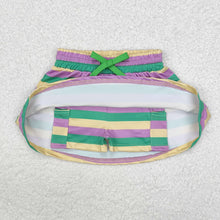 Load image into Gallery viewer, Baby Girls Mardi Gras Stripes Skorts Shorts Skirts
