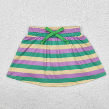 Load image into Gallery viewer, Baby Girls Mardi Gras Stripes Skorts Shorts Skirts
