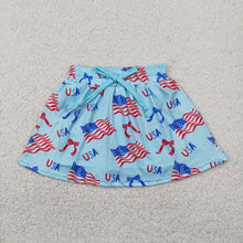 Load image into Gallery viewer, Baby Girls 4th Of July Flags Bows Summer Skort Skirts
