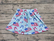 Load image into Gallery viewer, Baby Girls 4th Of July Flags Bows Summer Skort Skirts

