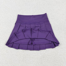 Load image into Gallery viewer, Baby Girls Purple Yoga Pleated Active Wear Skirts
