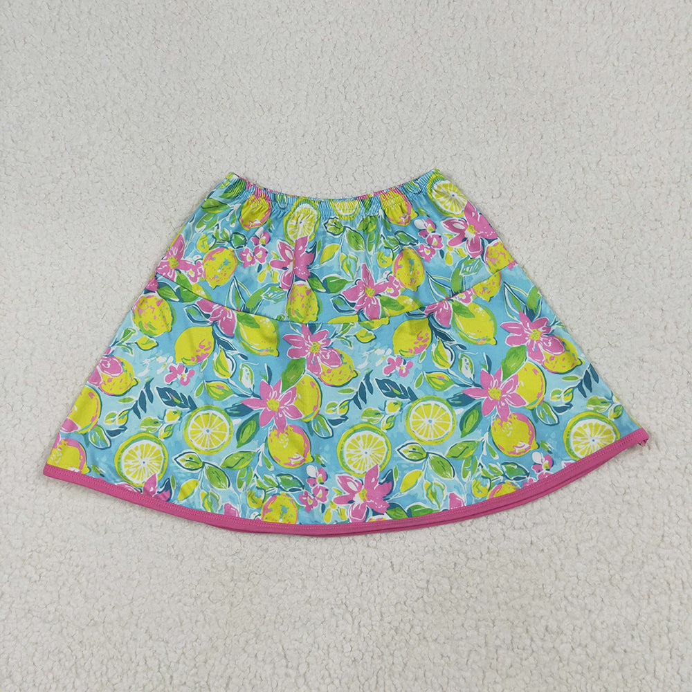 Sibling Baby Girls Lemon Leopard Summer Skirts Bottoms