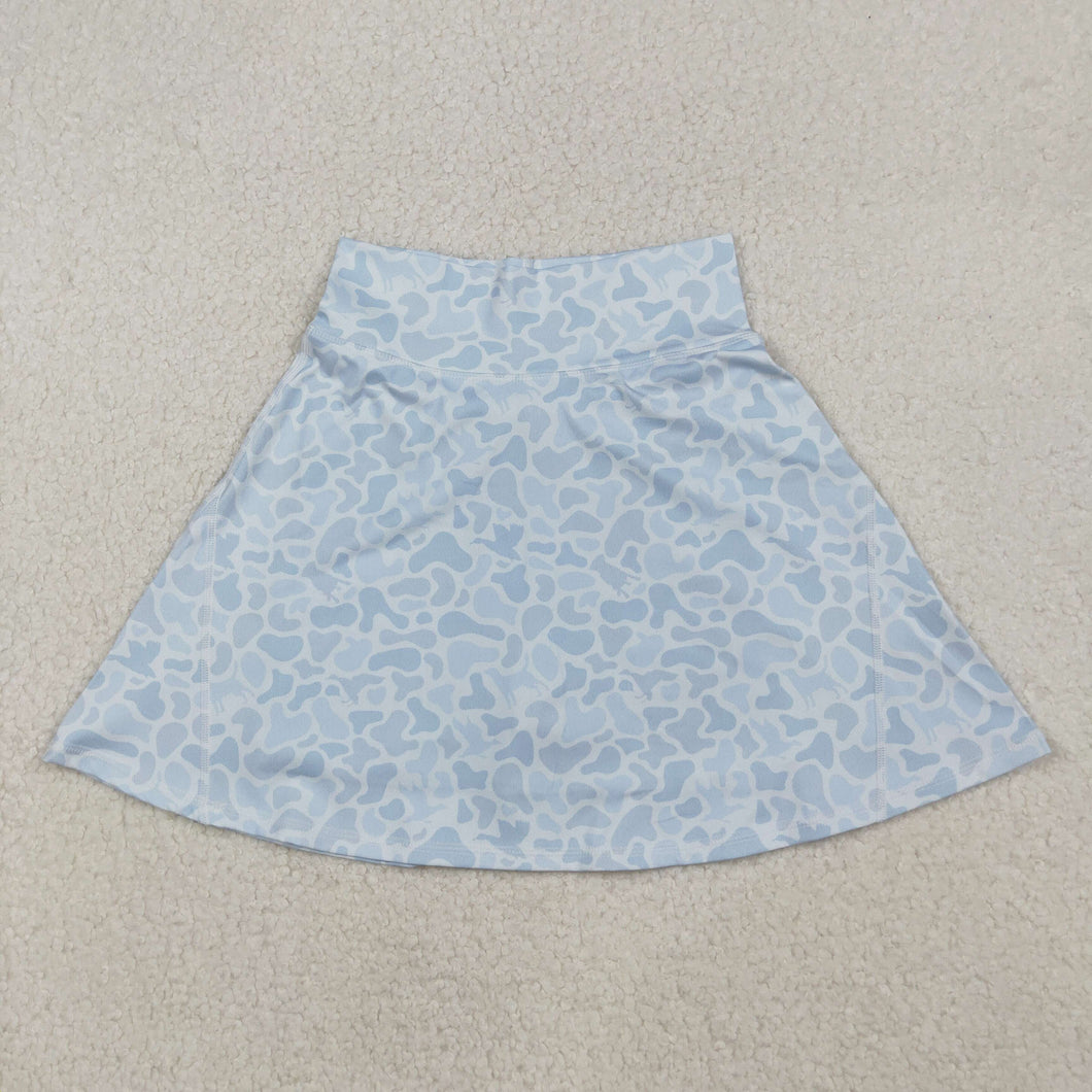 Mama and Me Adult Women Girls Light Grey Camo Yoga Active Skirt Shorts Bottoms