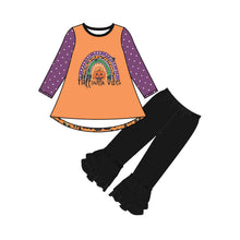 Load image into Gallery viewer, Baby girls halloween vibes rainbow pants clothing sets
